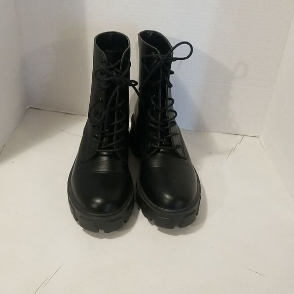 RAID Chunky Heel Goth Platform Biker Boots Size 6/39 GC - Picture 2 of 14